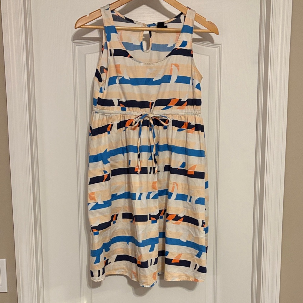 H&M Abstract Print Dress in Blue and Peach